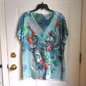 Shiny with Bling on Front Women's 2x Shirt